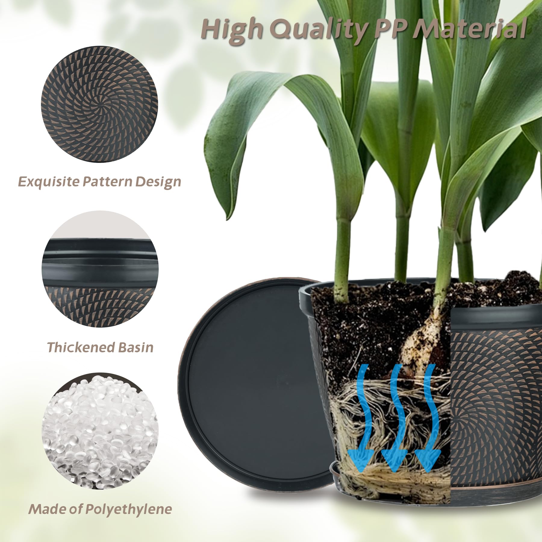 Quarut pot held in hand showing 12-inch scale for easier placement