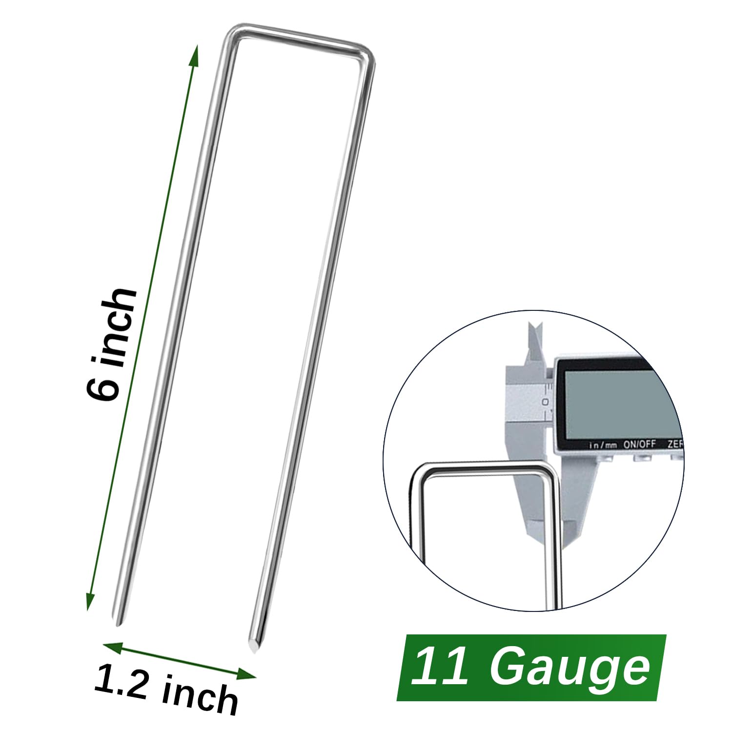 Qucuky close-up of beveled tip penetrating soil, demonstrating easy insertion
