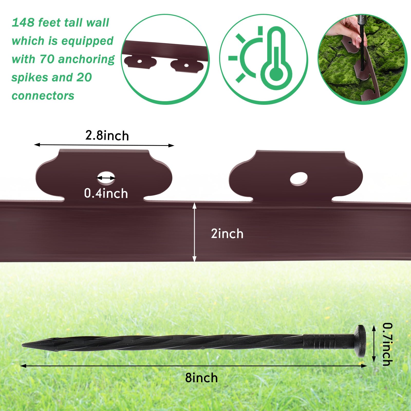 Queekay close-up of PE plastic edge profile showing durable weather-resistant texture