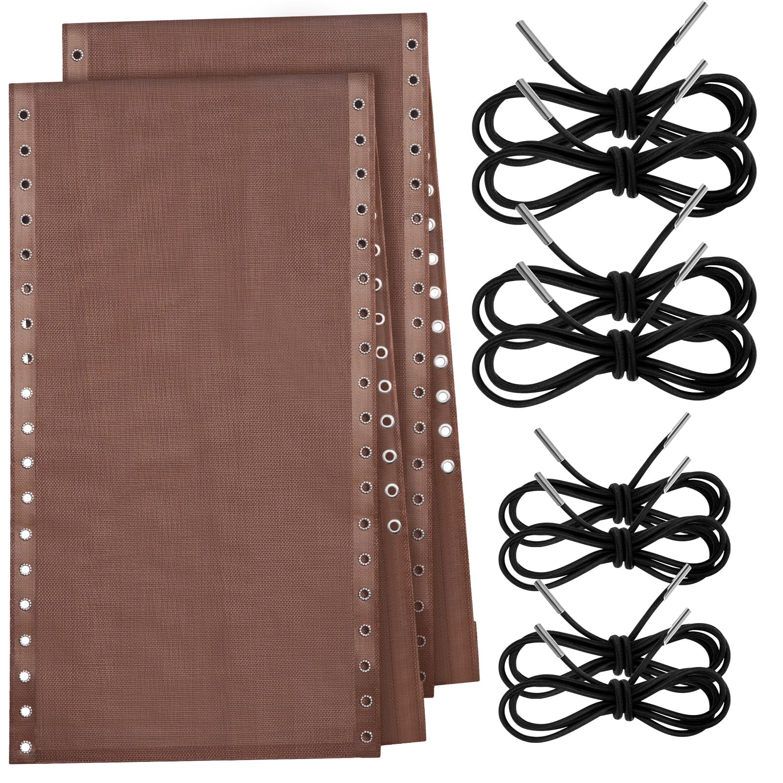 Queekay front view of brown replacement sling showing full length and color, restores chair comfort