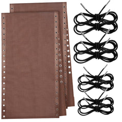Queekay front view of brown replacement sling showing full length and color, restores chair comfort