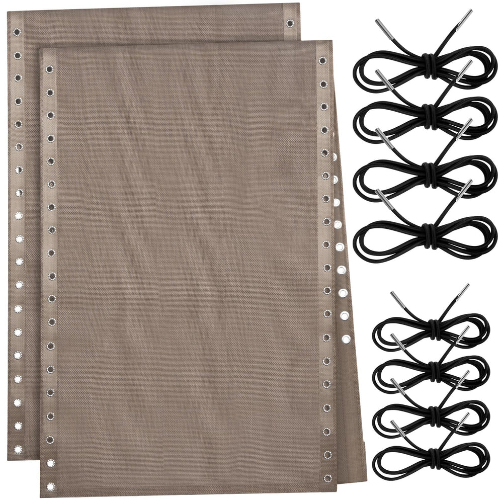 Queekay front view of two light brown replacement slings showing neat packaging and readiness