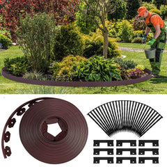 Queekay landscape edging installed around curved flower bed showing neat border