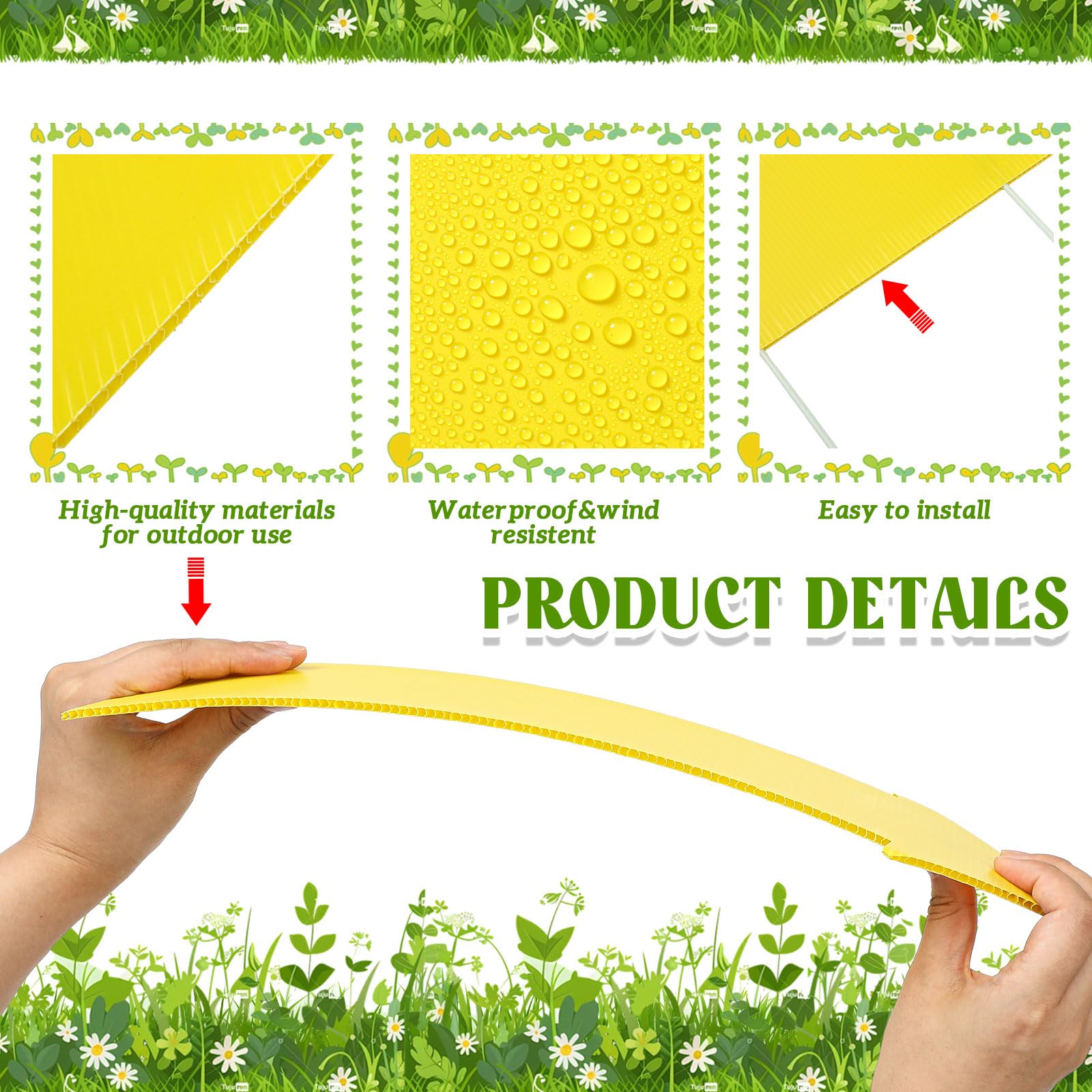 Queekay plastic stake inserted into sign slot showing easy-installation benefit