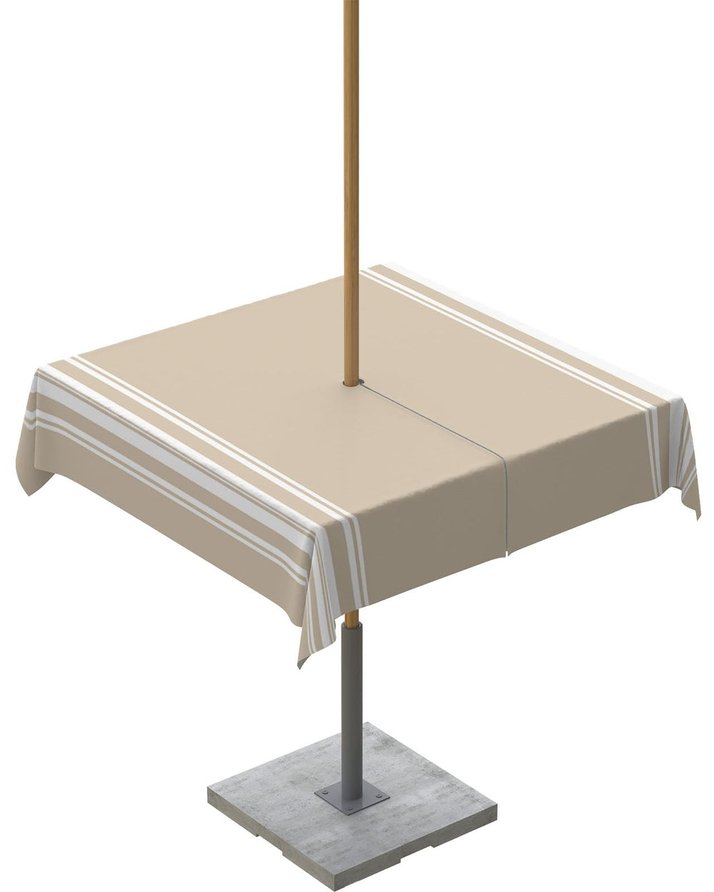 QueenKer front view showing khaki white stripe providing stylish waterproof protection