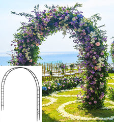 Queension arch front view showing full 7.2ft wide and 9.2ft high frame for event entrances