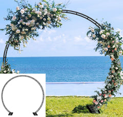 Queension arch front view showing full black frame and ceremony benefit