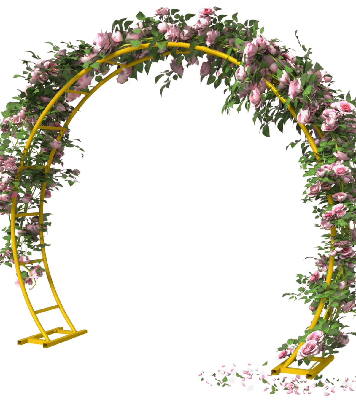 Queension gold arch front view showing grand ceremony entrance and strong visual impact