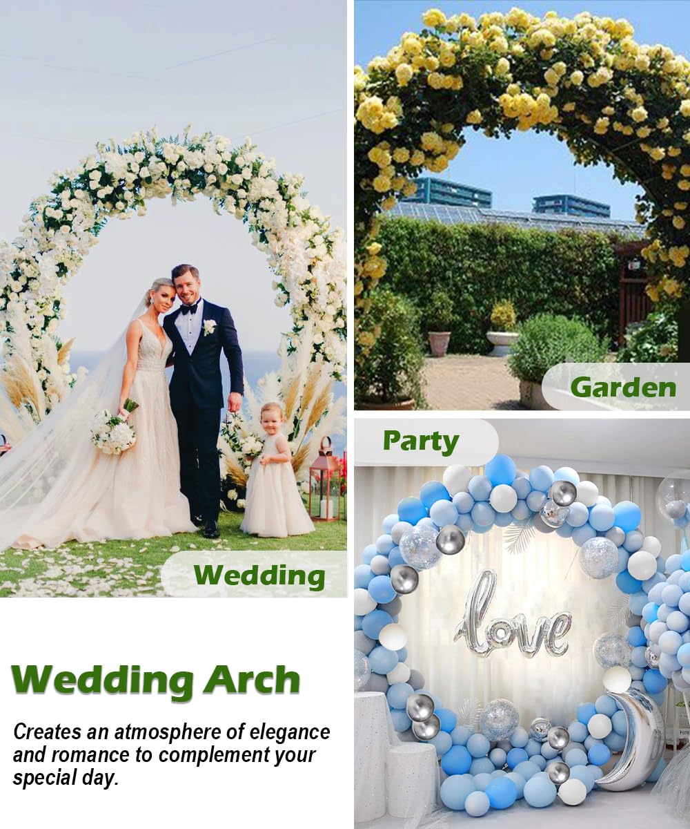 Queension gold arch styled at a wedding showing decorative potential and photo-ready backdrop