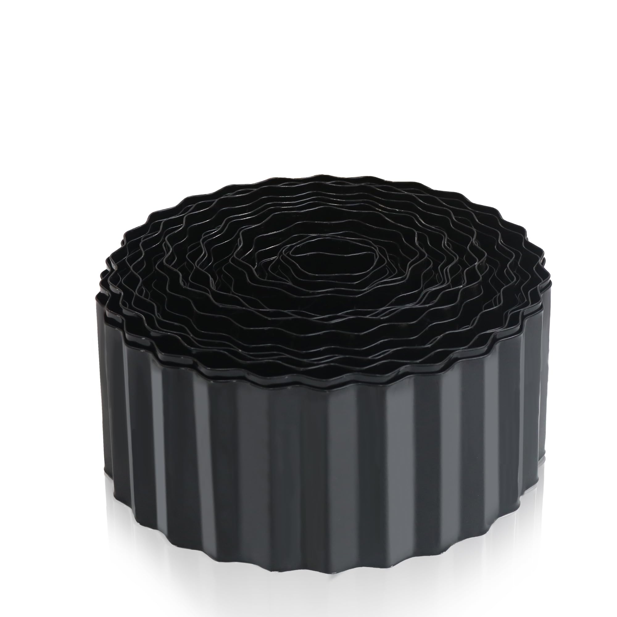 Quibbay front roll showing black galvanized garden edging for tidy borders
