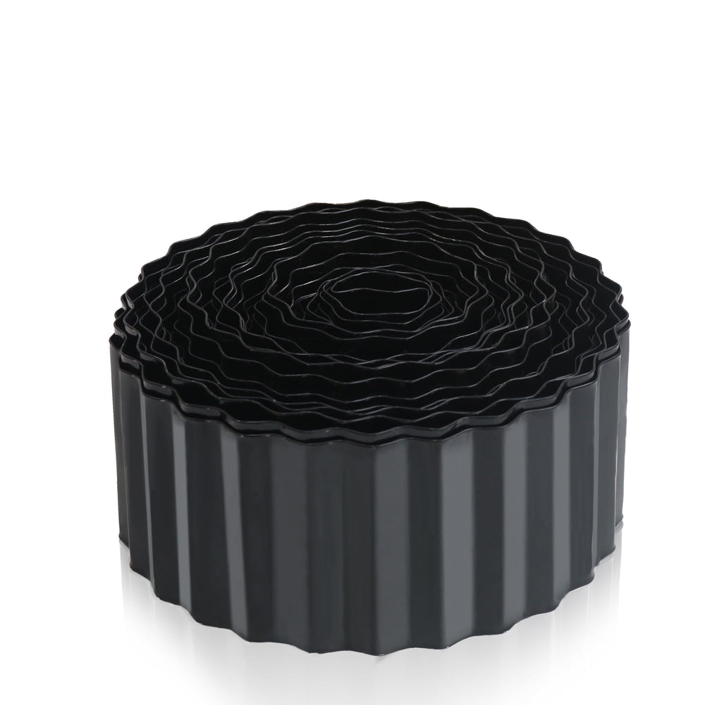 Quibbay front roll showing black galvanized garden edging for tidy borders