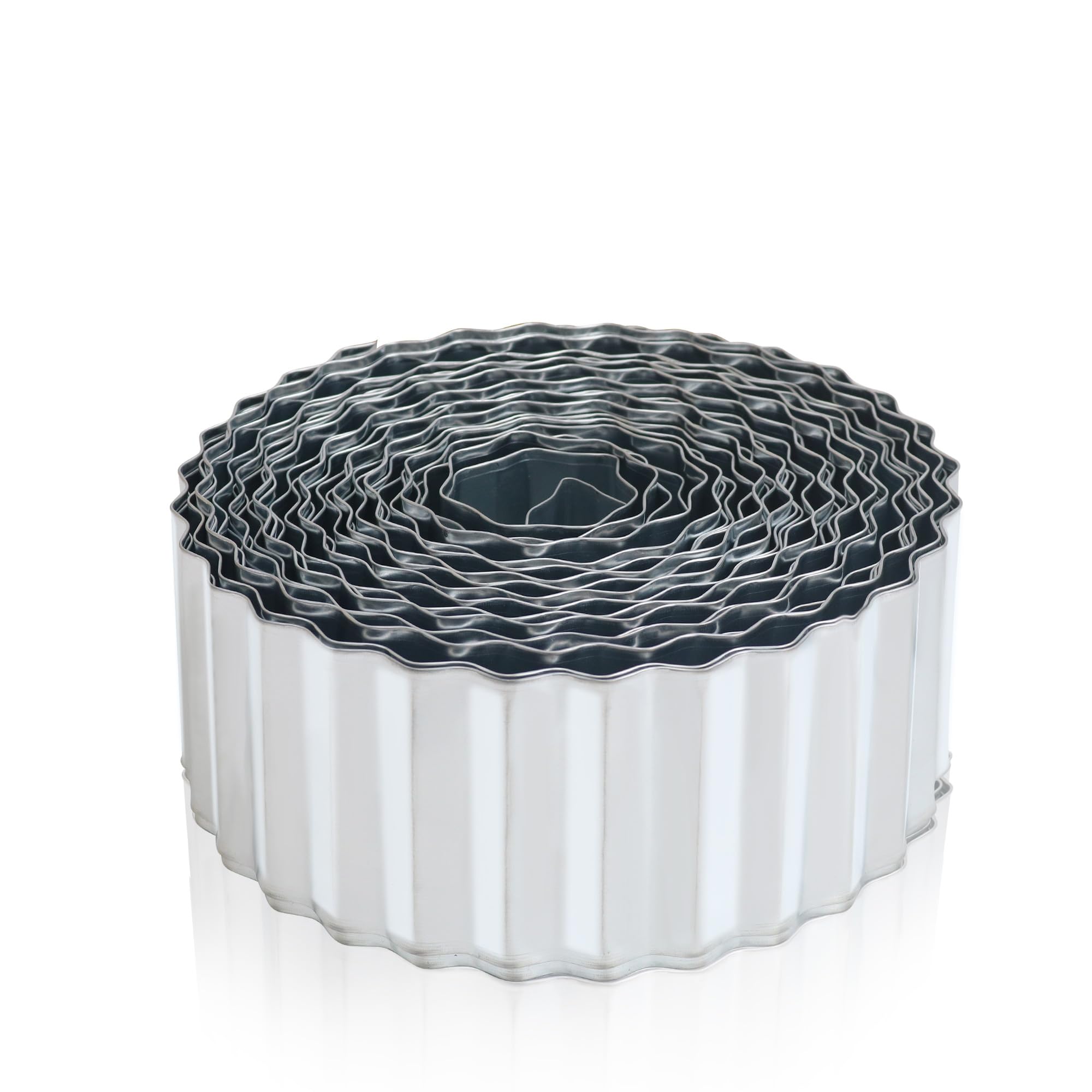 Quibbay front view of silvery 4x50ft roll showing neat garden border and durability