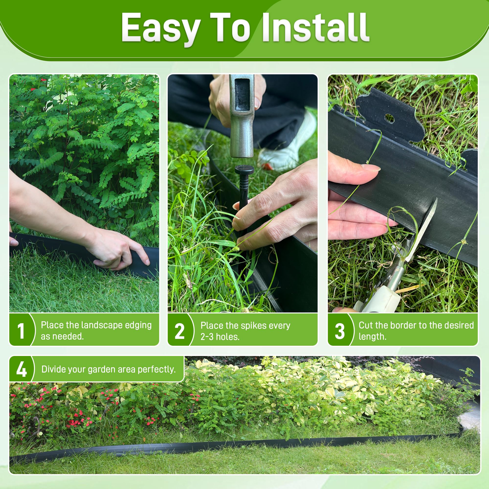 Quibbay stake being driven into soil showing easy installation benefit