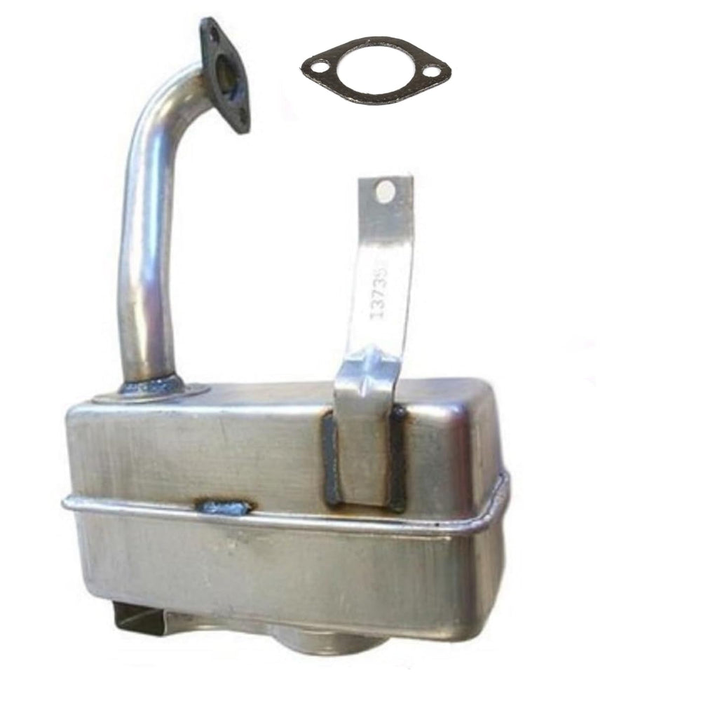 QUICKIEPARTS muffler kit front view showing fitment and quieting benefit