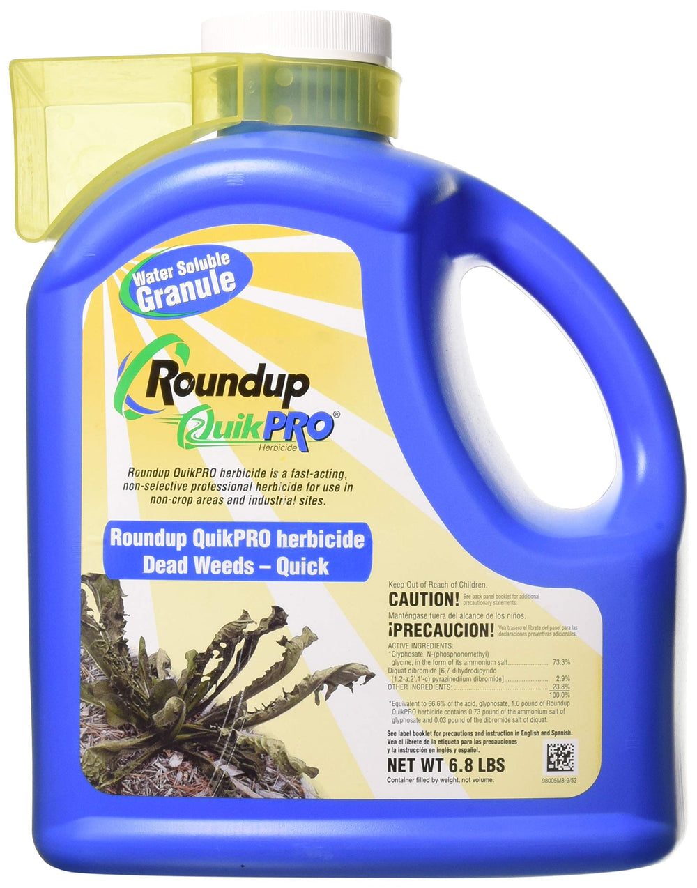 QuickPro jug front label showing product and capacity for accurate mixing