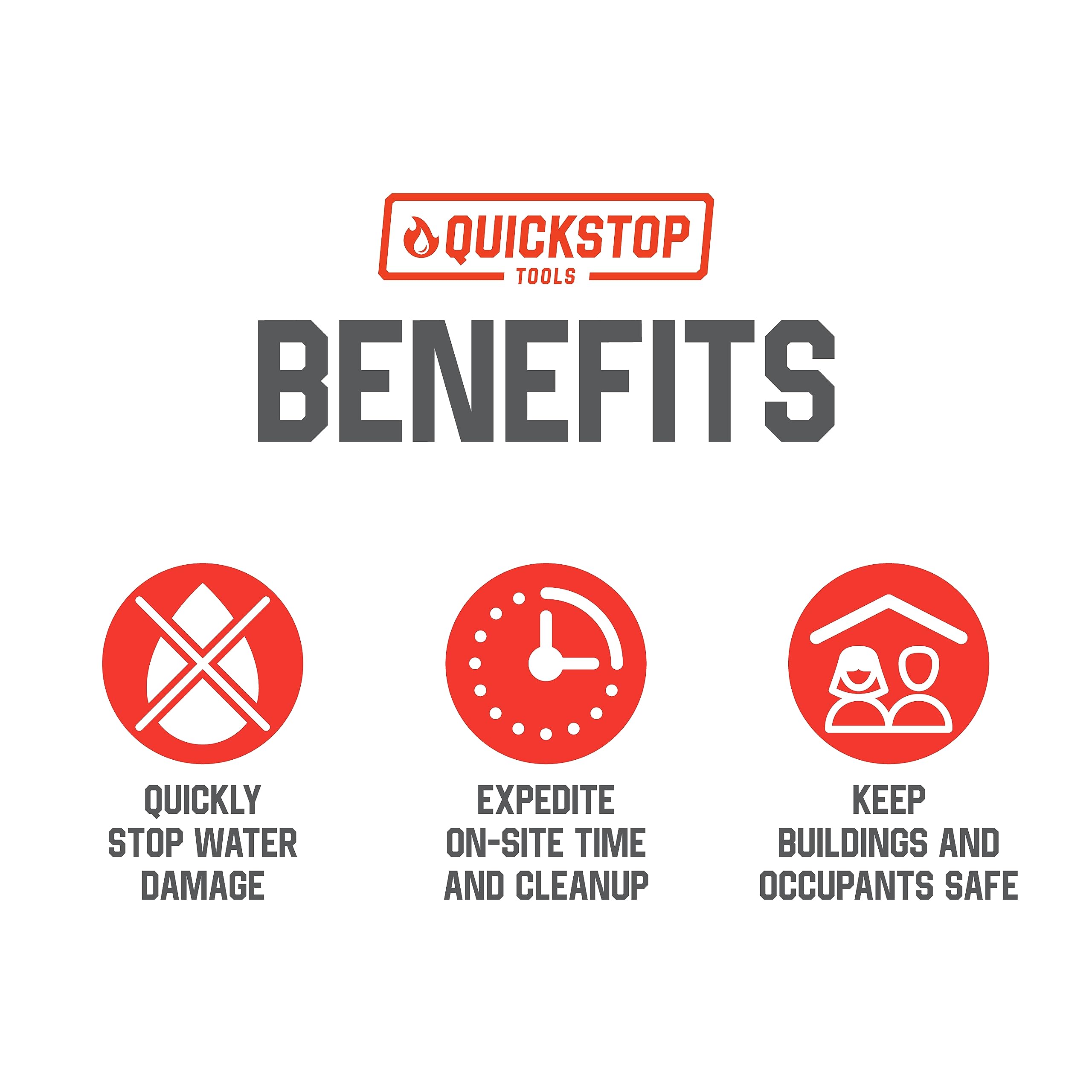 QUICKSTOP next to tape measure illustrating compact size and portability