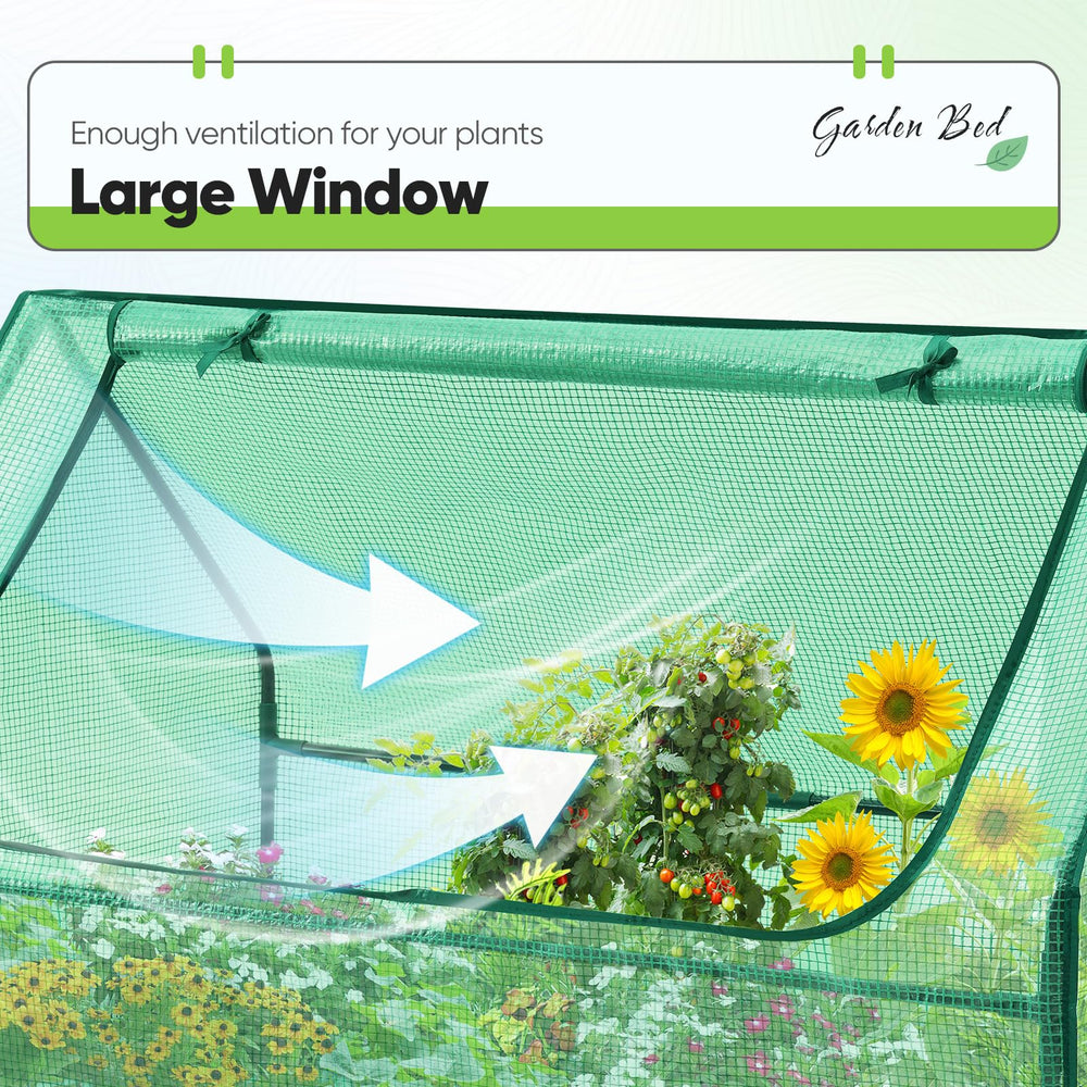 Quictent garden bed placed in backyard showing space-saving benefit