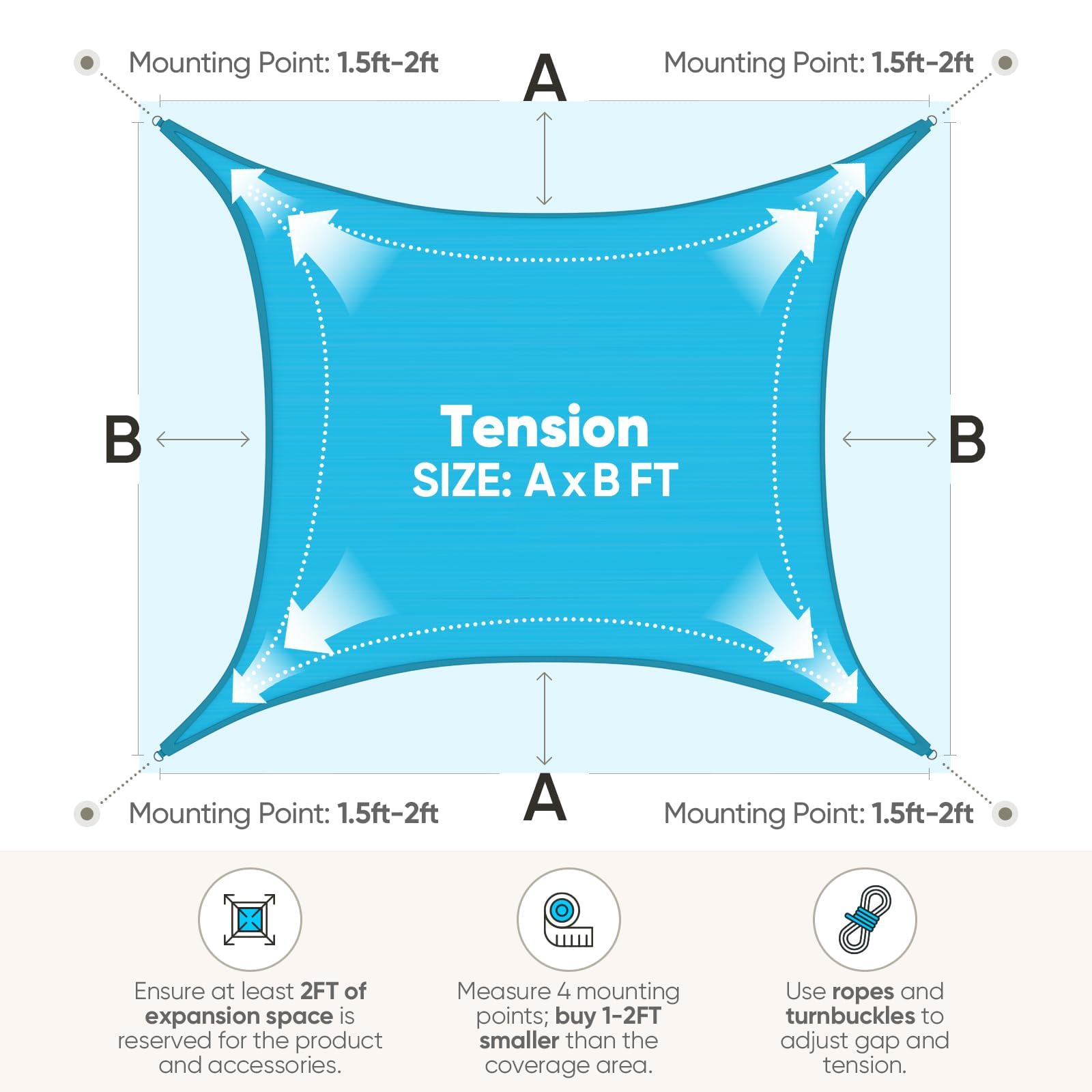 Quictent curved edge demonstration improving tension and fit