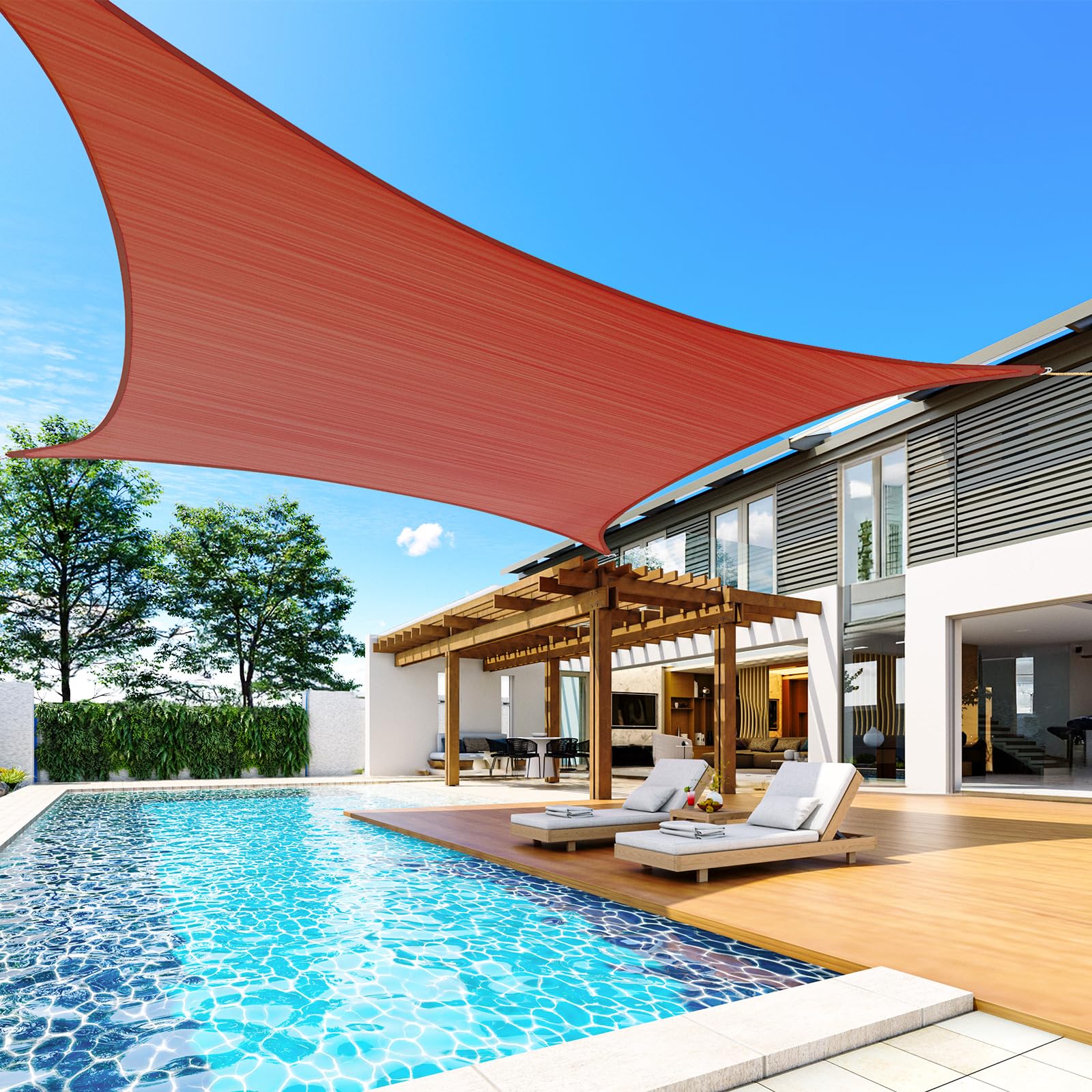 Quictent curved edge detail showing tensioned fit and reduced sag benefit