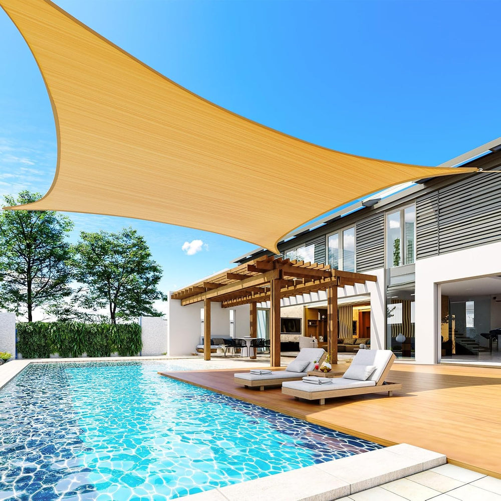 Quictent curved edge under tension, illustrates taut, stable canopy