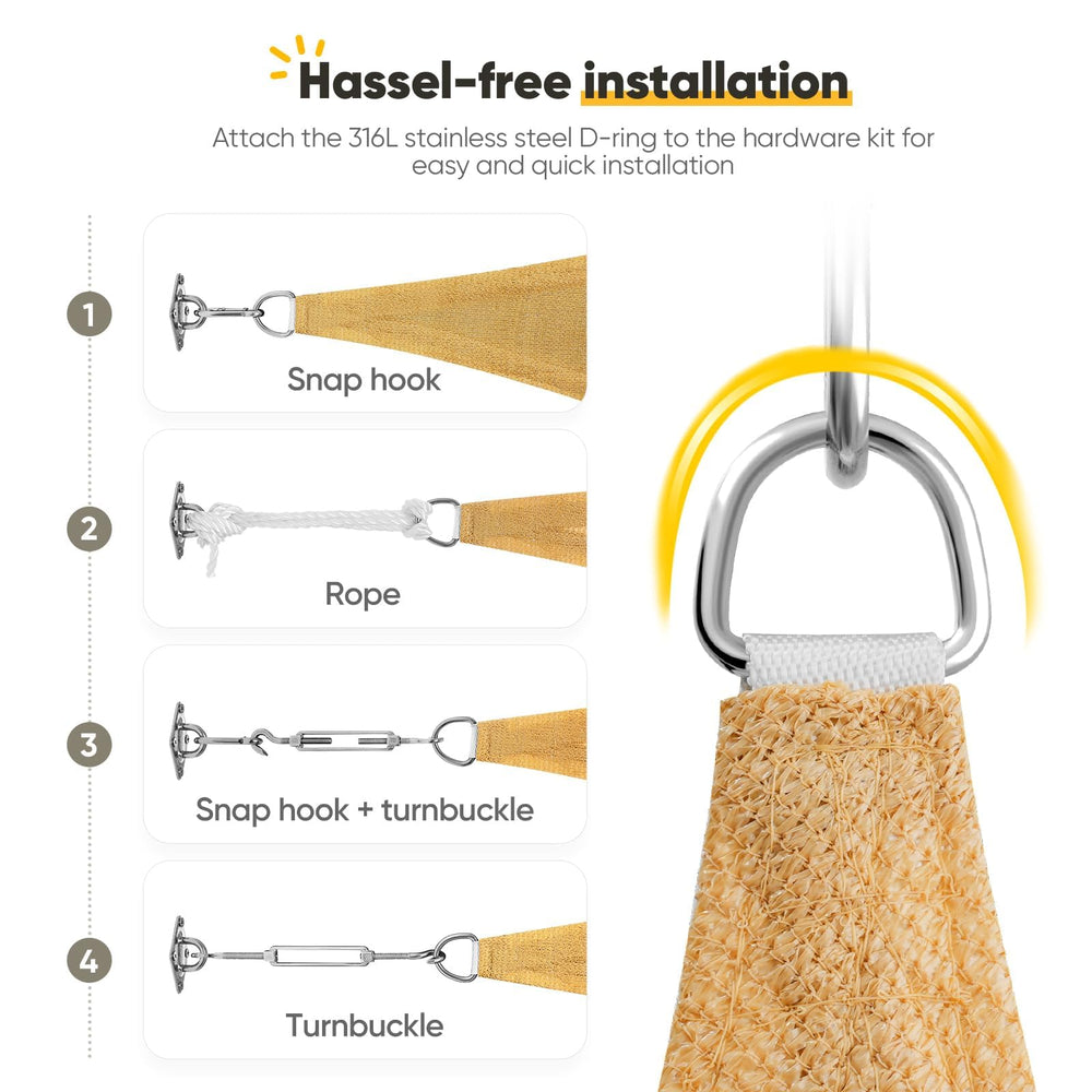 Quictent hardware kit and ropes displayed for easy-install benefit