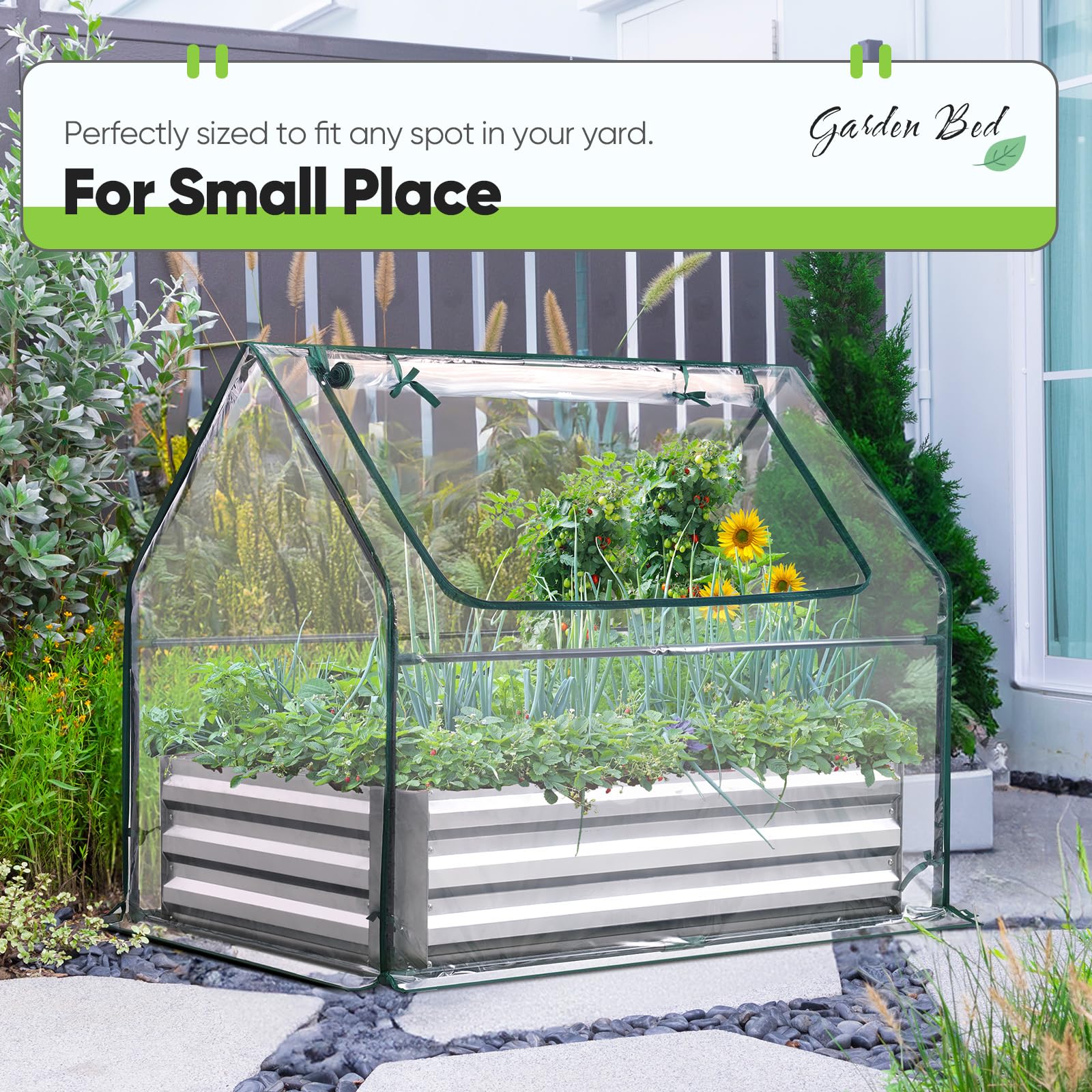 Quictent on balcony in use demonstrating protected growing and space efficiency