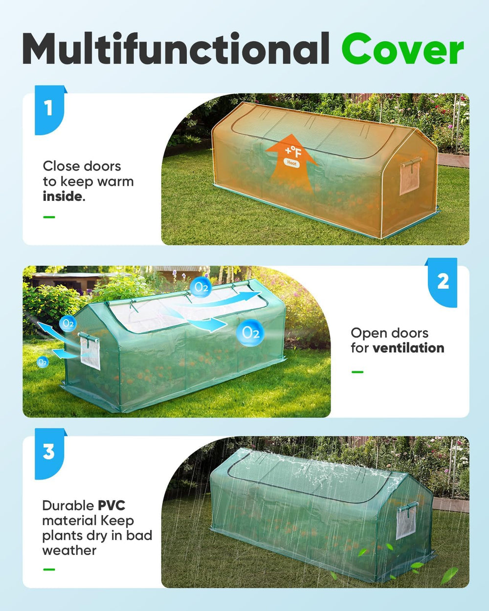 Quictent mini greenhouse on a table demonstrating compact tabletop gardening benefit