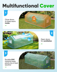 Quictent mini greenhouse on a table demonstrating compact tabletop gardening benefit