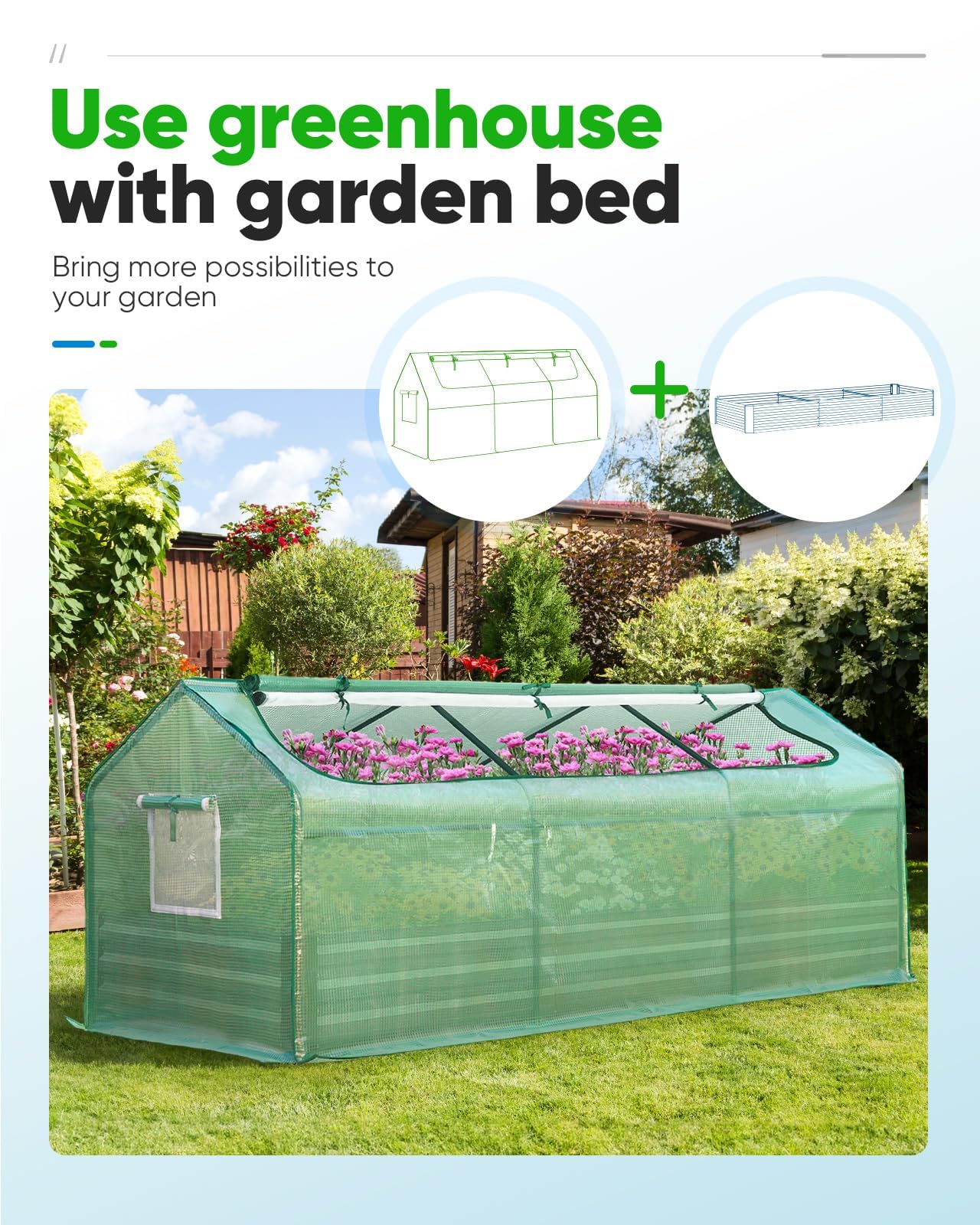 Quictent mini greenhouse housing a small Chihuahua offering dry sheltered pet space benefit