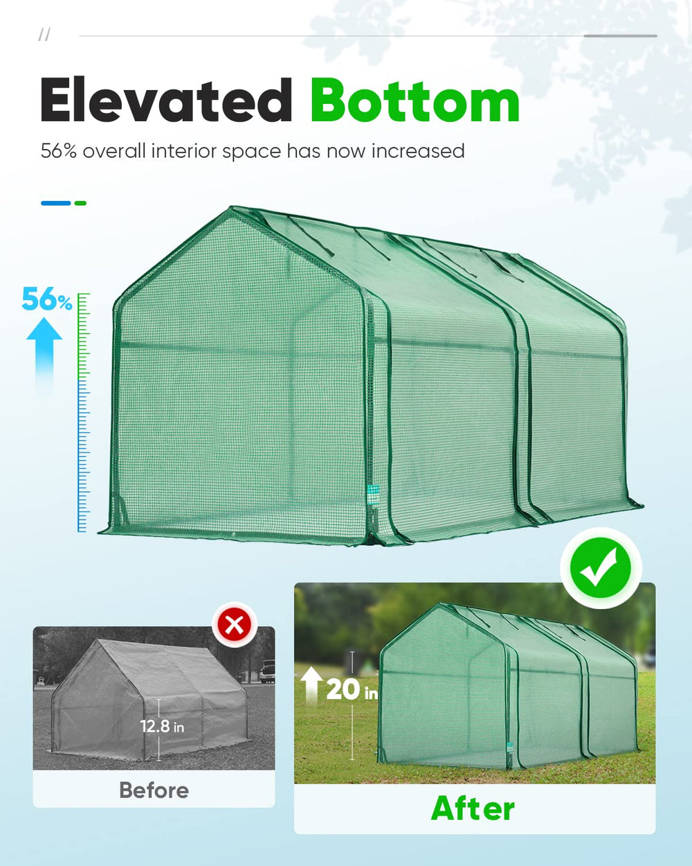 Quictent zipper door open for easy access and ventilation convenience