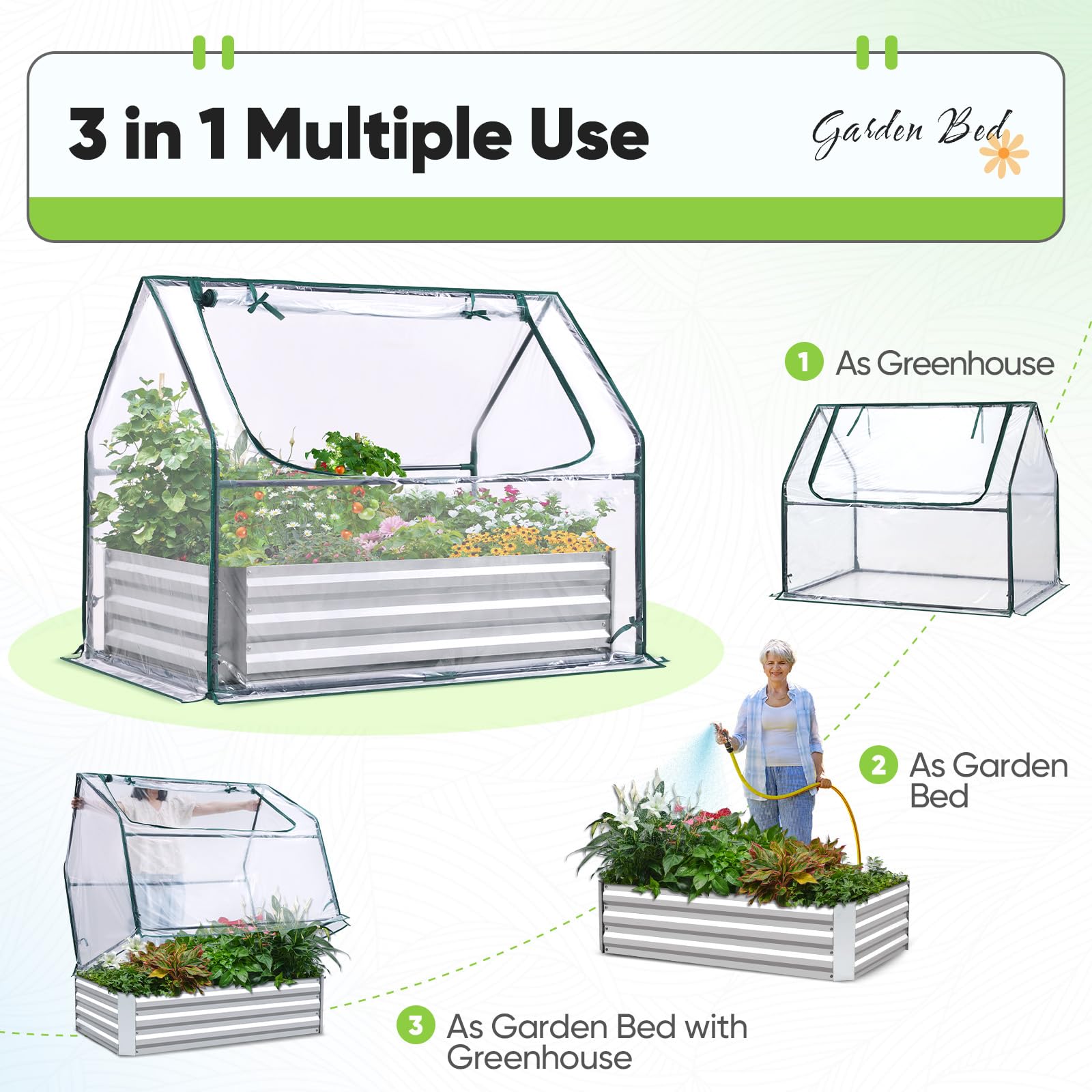 Quictent side zipper window open for easy access and improved airflow to plants