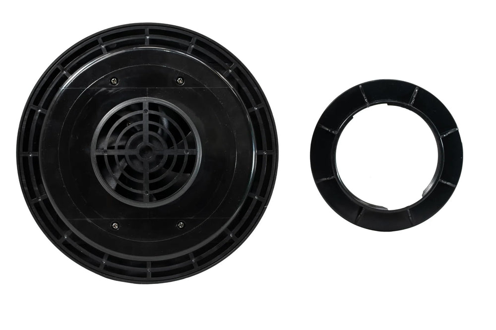 Quietcool fan beside a ruler showing compact size and easy handling