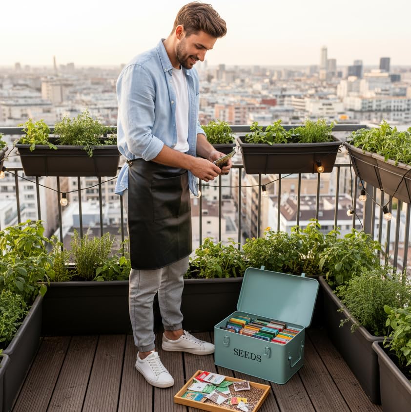 QUILIVIK on a garden shelf demonstrating tidy, attractive storage