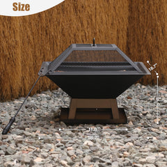 Quilushey fire poker in use safely lifting lid and managing embers