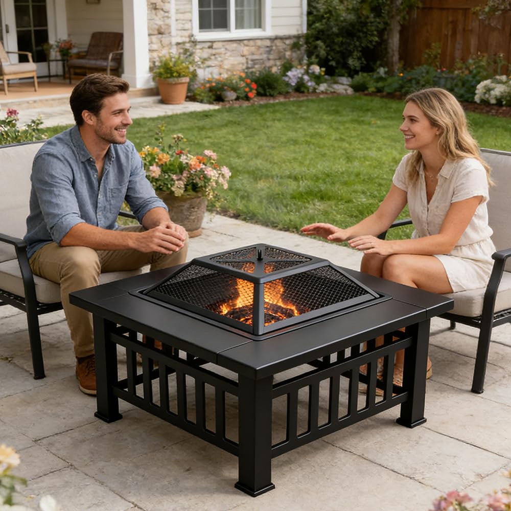 Quilushey flat lid used as patio tabletop showing extra serving surface and versatility