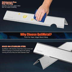 QuliMetal installed bars in a grill demonstrating even heat distribution and reduced flare-ups