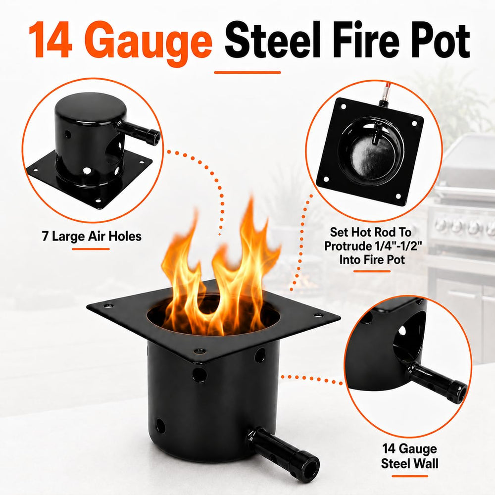 QuliMetal burn pot top displaying seven airflow holes for even combustion