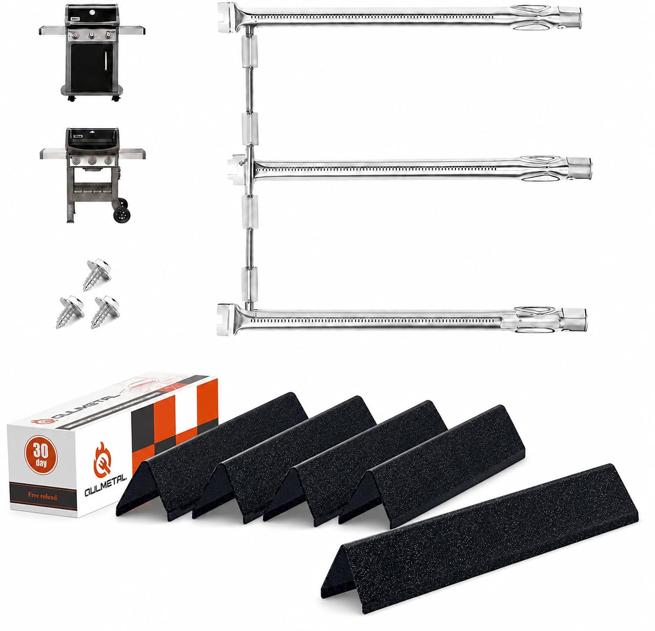 QuliMetal full burner and flavorizer kit front view showing complete replacement set and improved durability