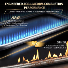 QuliMetal burner mounting hole detail for easy, precise installation