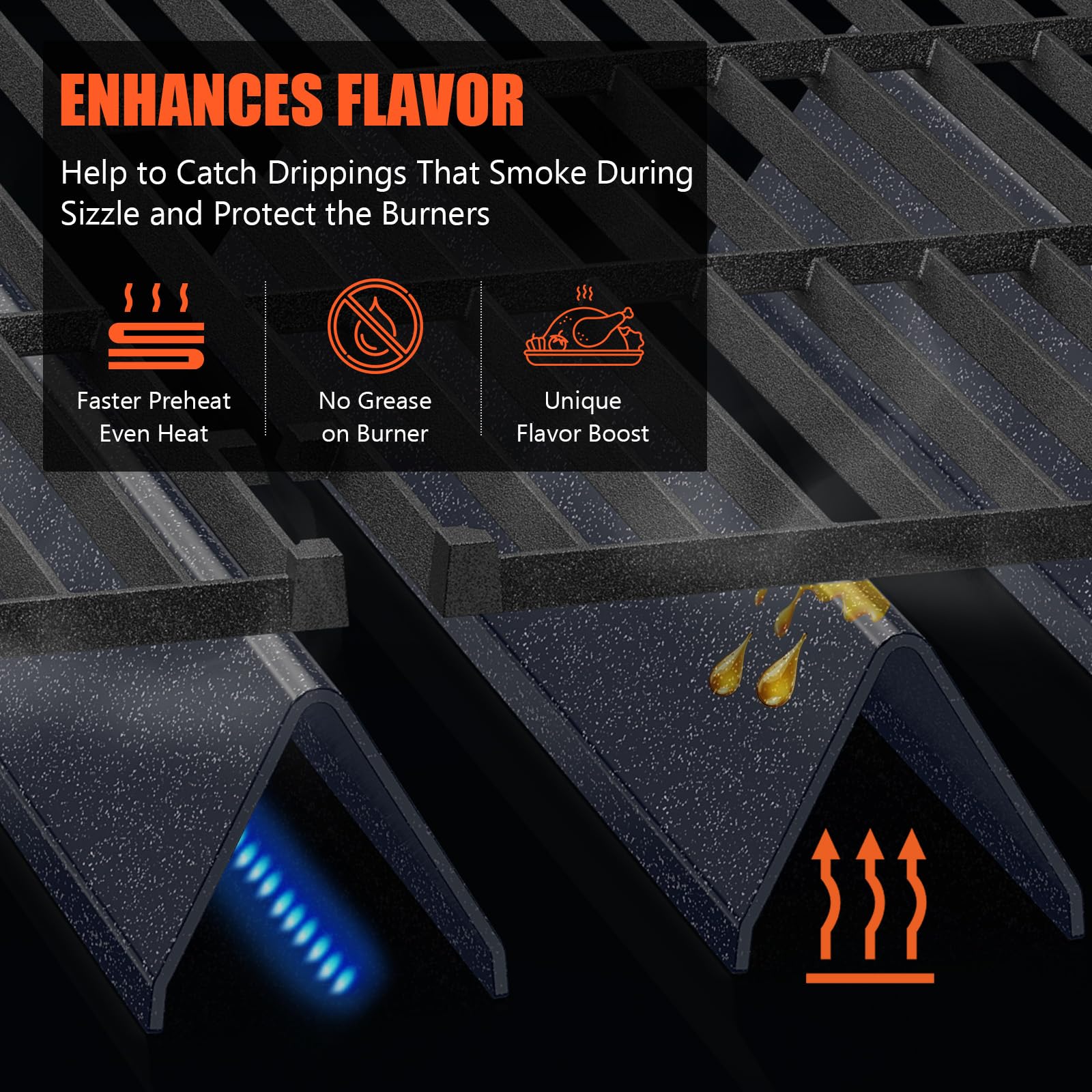 QuliMetal flavorizer bar with snow-point porcelain finish resisting chips and high-temperature wear