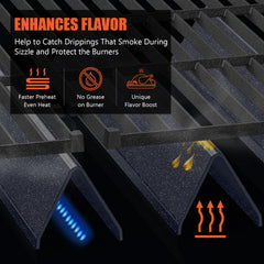 QuliMetal flavorizer bar with snow-point porcelain finish resisting chips and high-temperature wear