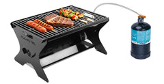 QuliMetal folded grill front view showing compact portability and quick setup