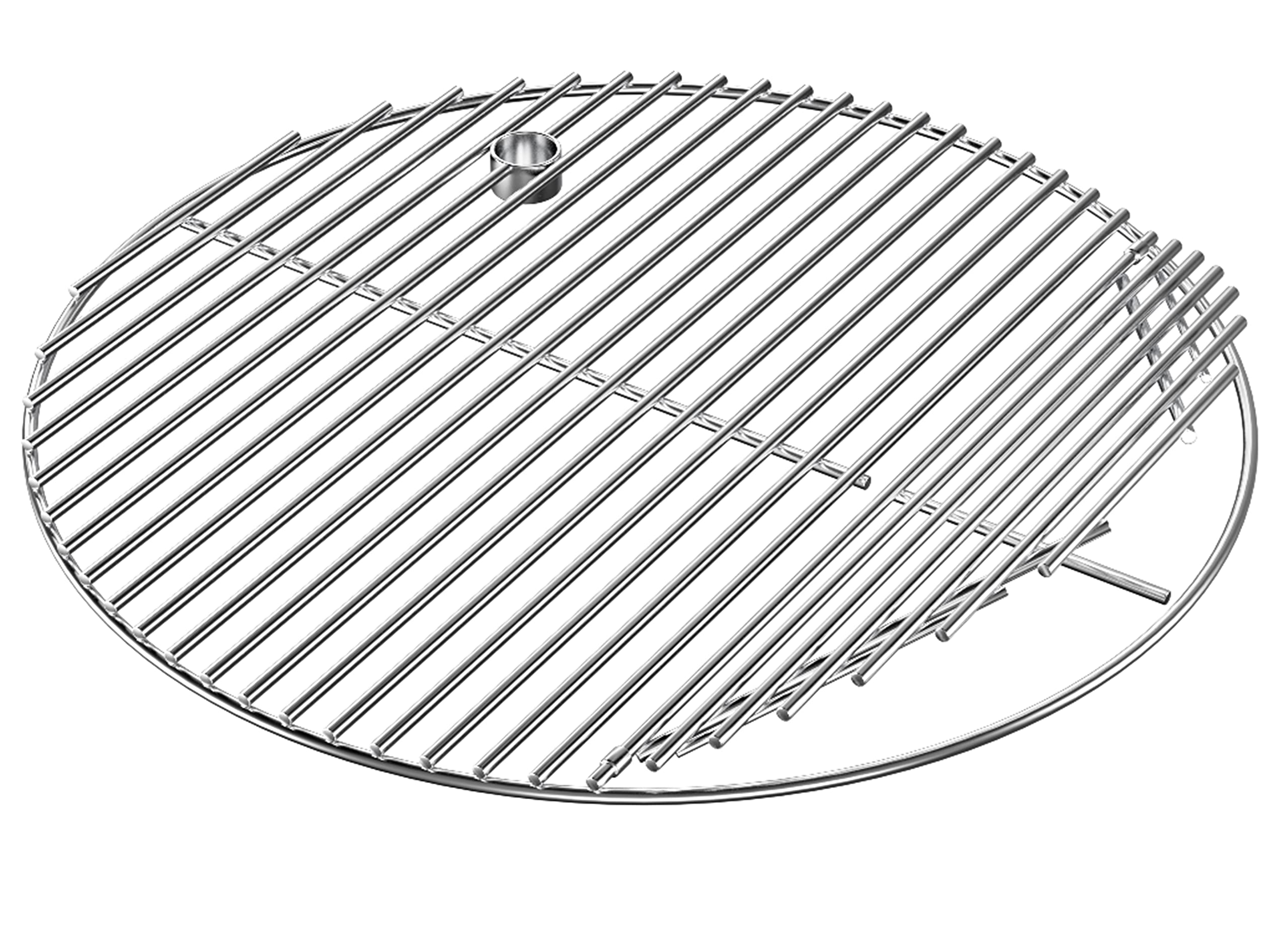 QuliMetal front view of 19.5-inch stainless grate showing full cooking surface and fit