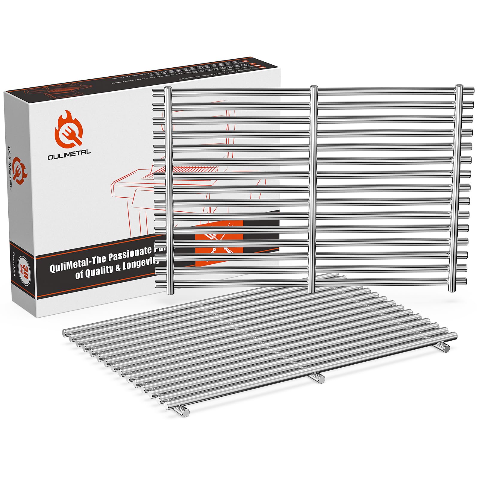 QuliMetal front view of full two-piece grates showing fit and finish, improves durability