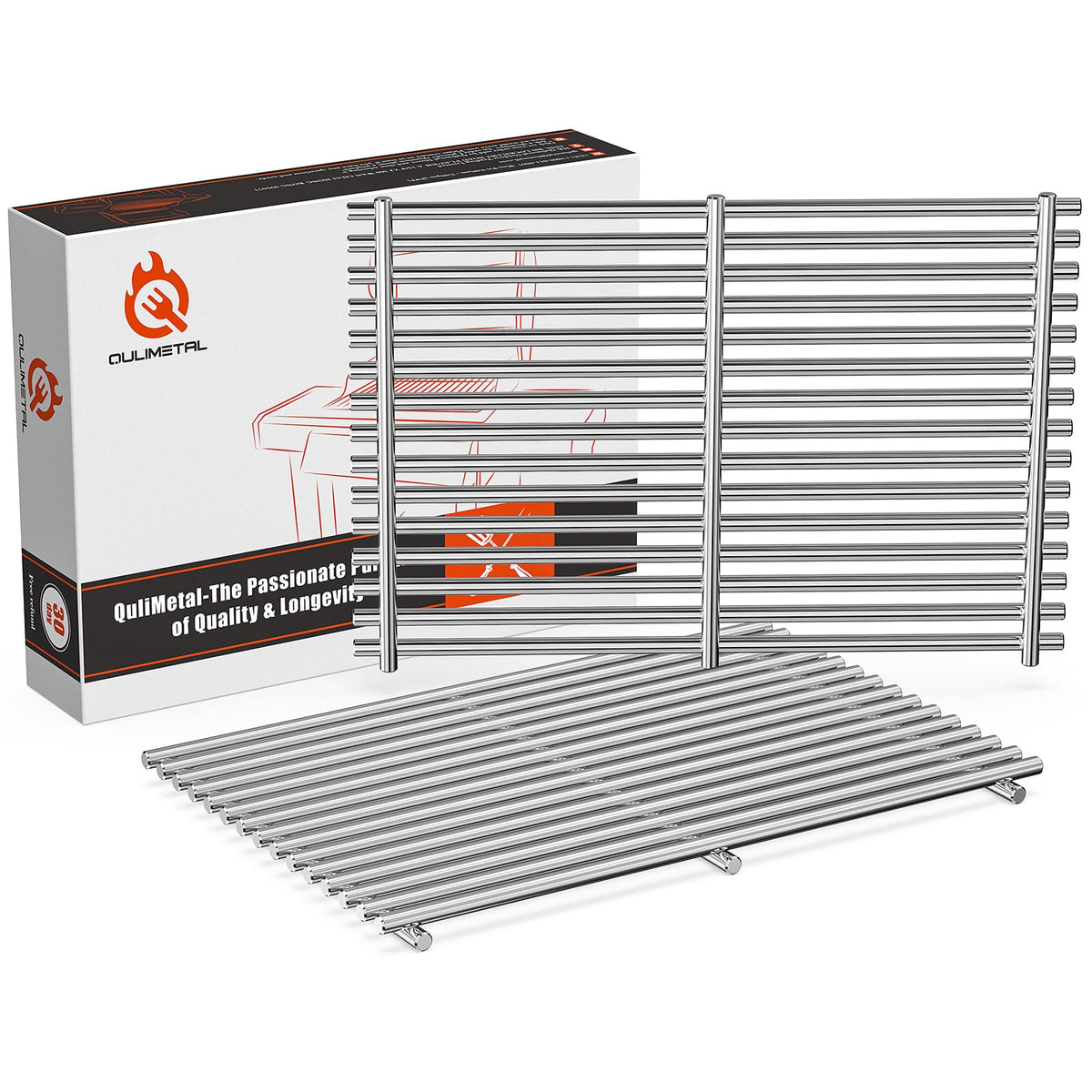 QuliMetal front view of full two-piece grates showing fit and finish, improves durability