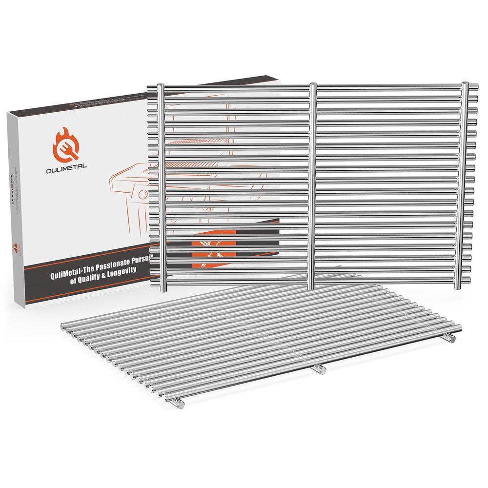 QuliMetal front view of 9mm stainless steel grates showing solid rods and fit