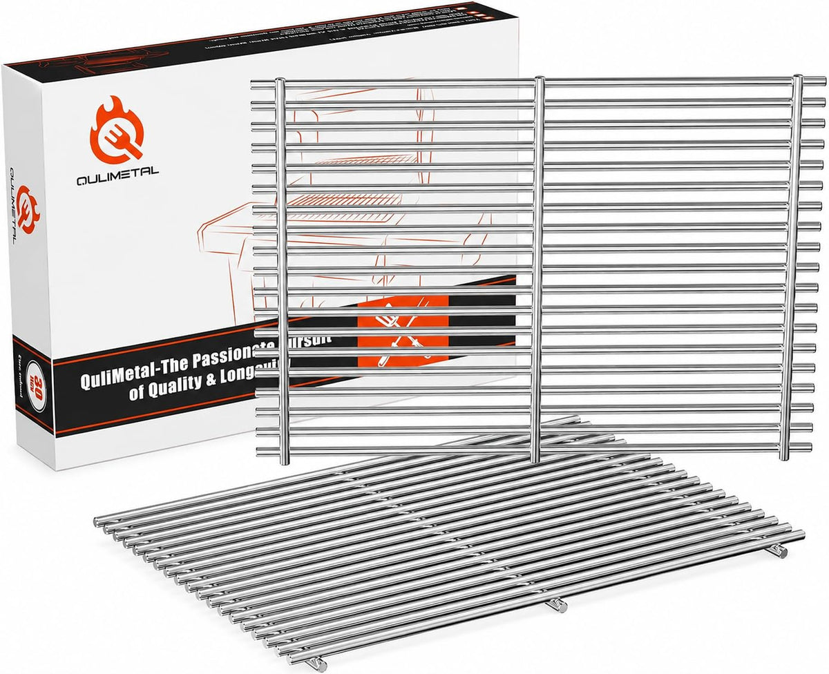 QuliMetal front view of two 18.75-inch grates showing precise fit and finish