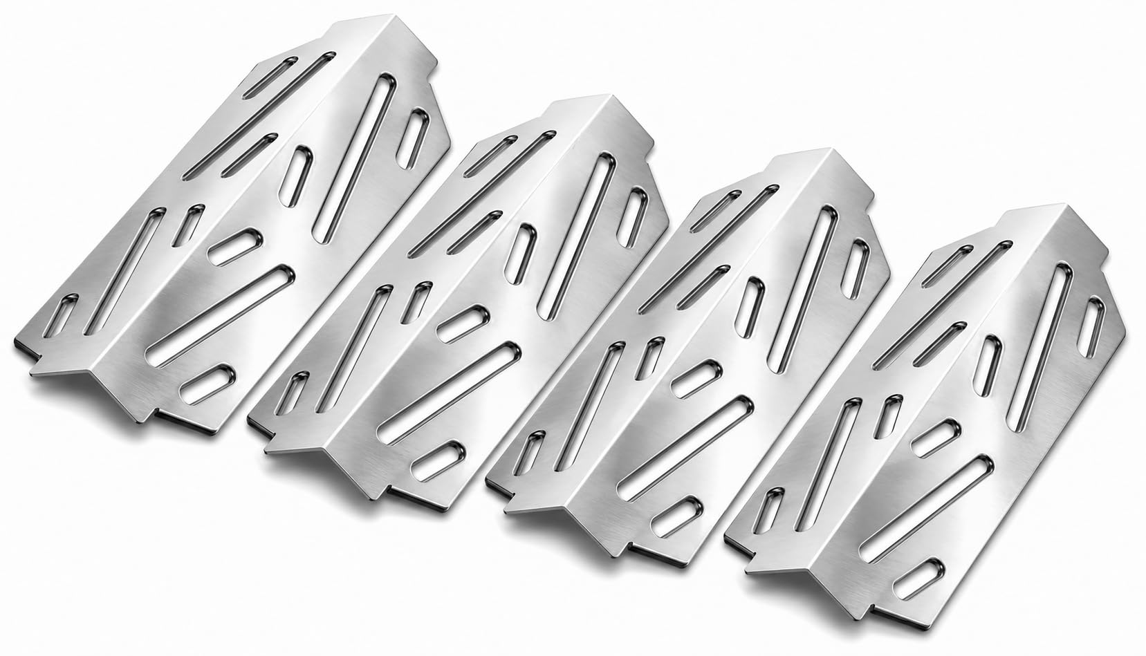 QuliMetal front view of four deflectors showing fit and robust design benefit durability