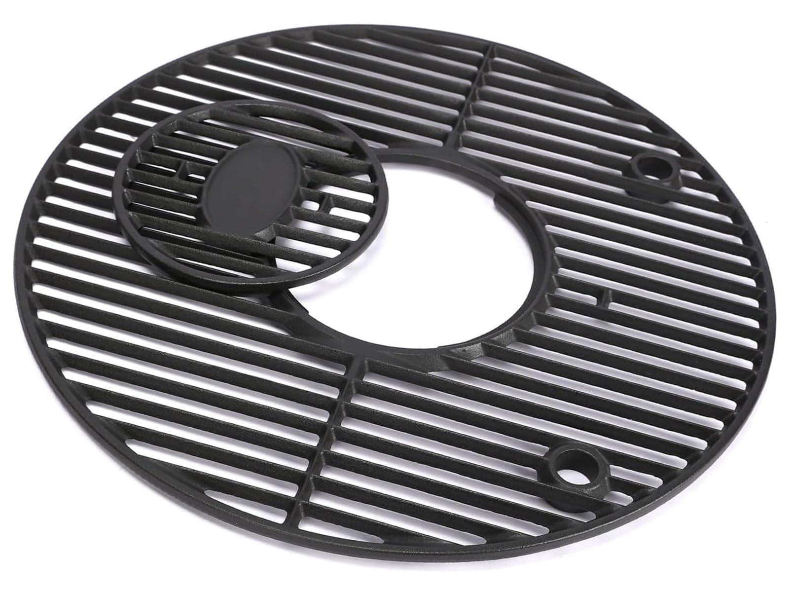 QuliMetal front view of round grate showing fit and heavy-duty bars for reliable heat