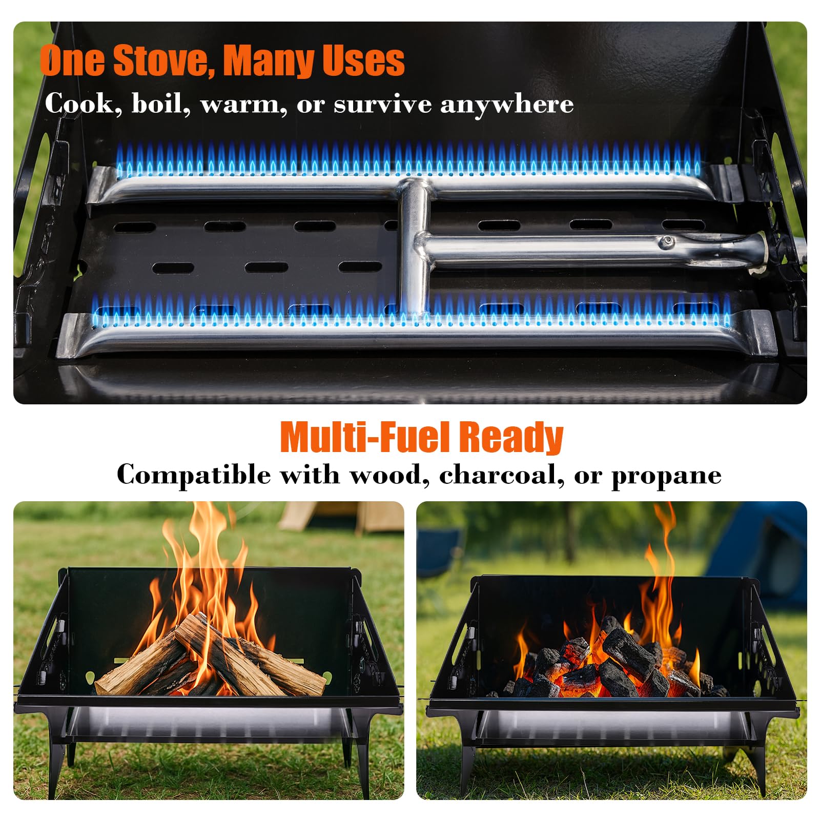 QuliMetal grilling over charcoal with steak searing for rich BBQ flavor